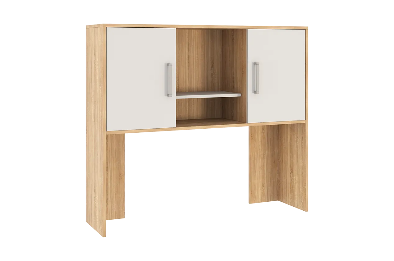 Надстройка стола компьютерного 1200 Лайт-2 дуб сонома/белый в Нижневартовске - nizhnevartovsk.mebel-tymen.ru | фото