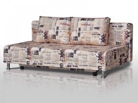 Диван Комфорт Лайт без подлокотников 2 подушки принт Газета в Нижневартовске - nizhnevartovsk.mebel-tymen.ru | фото