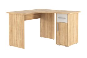 Стол компьютерный 1200 угловой Лайт-1 дуб сонома/белый в Нижневартовске - nizhnevartovsk.mebel-tymen.ru | фото