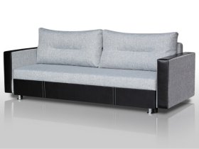 Диван Комфорт с прямыми подлокотниками грей/кожзам в Нижневартовске - nizhnevartovsk.mebel-tymen.ru | фото