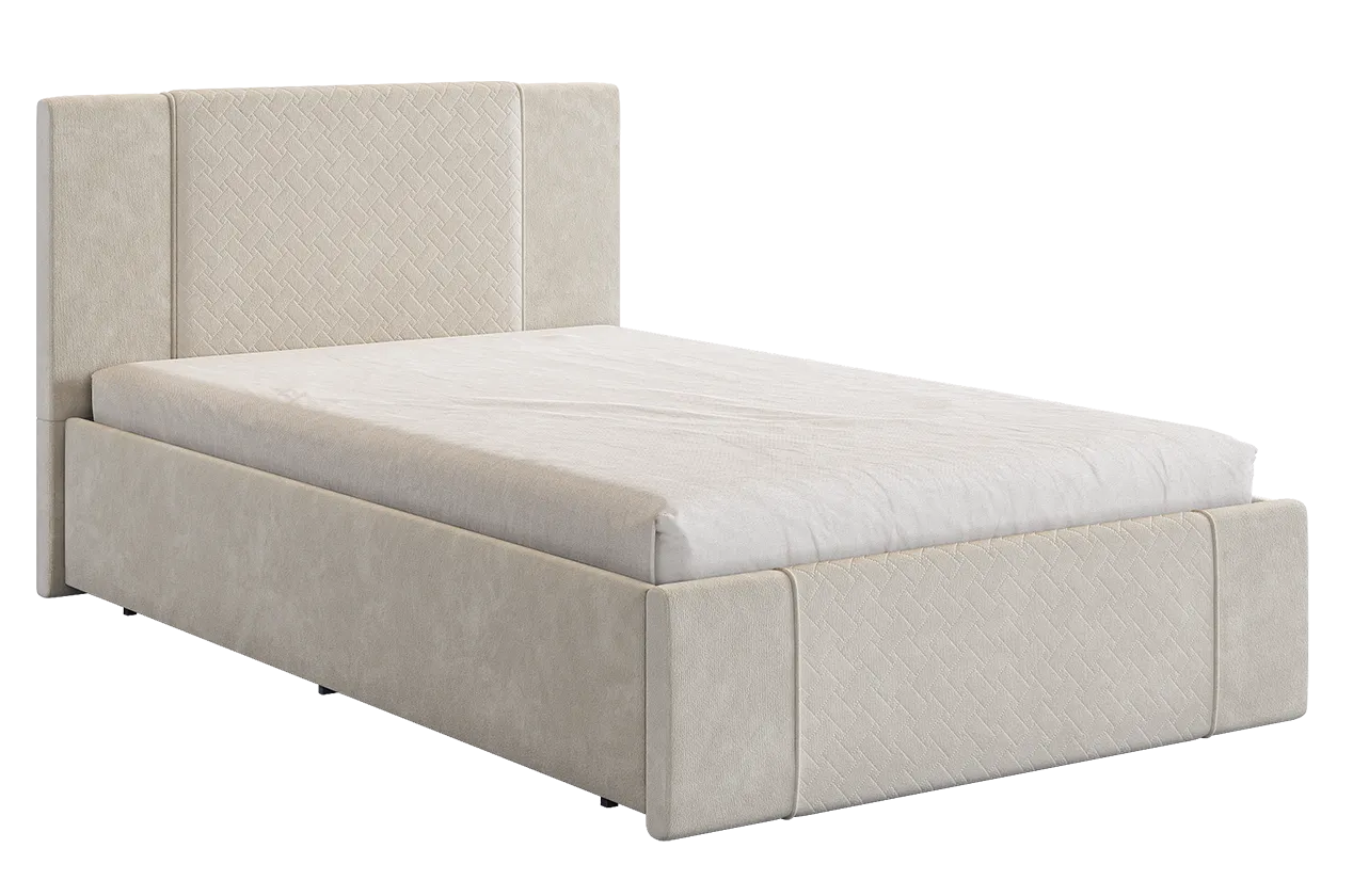 Кровать с основанием Хлоя 120х200 см крем (велюр) в Нижневартовске - nizhnevartovsk.mebel-tymen.ru | фото