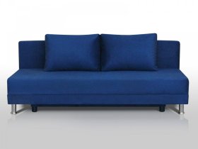 Диван Комфорт Лайт без подлокотников 2 подушки синий в Нижневартовске - nizhnevartovsk.mebel-tymen.ru | фото