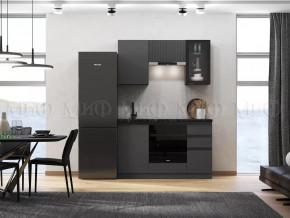 Кухня Техно-6 1,5м (Графит/Графит софт) в Нижневартовске - nizhnevartovsk.mebel-tymen.ru | фото