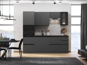 Кухня Техно-6 2,4м (Графит/Графит софт) в Нижневартовске - nizhnevartovsk.mebel-tymen.ru | фото