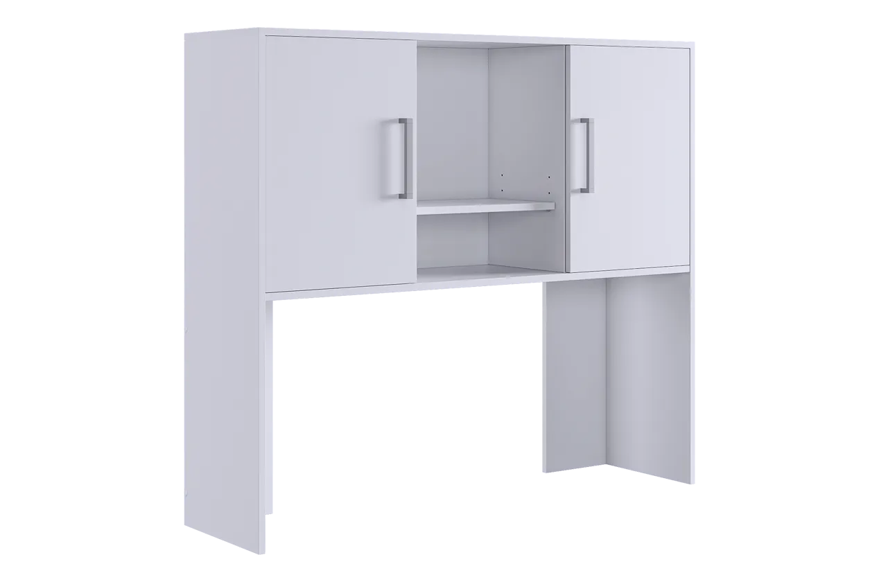 Надстройка стола компьютерного 1200 Лайт-2 белый/белый в Нижневартовске - nizhnevartovsk.mebel-tymen.ru | фото