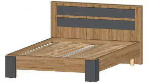 Ленора Кровать 1400 Дуб вотан/Графит в Нижневартовске - nizhnevartovsk.mebel-tymen.ru | фото