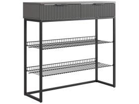 Обувница Классная 1 графит/графит матовый/черный муар в Нижневартовске - nizhnevartovsk.mebel-tymen.ru | фото