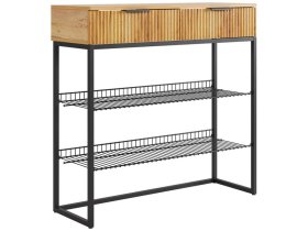 Обувница Классная 1 дуб крафт золотой/акация светлая/черный муар в Нижневартовске - nizhnevartovsk.mebel-tymen.ru | фото