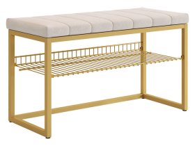 Обувница Классная 2 золото/крем (велюр) в Нижневартовске - nizhnevartovsk.mebel-tymen.ru | фото