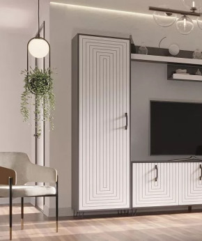 Пенал Квадро М-2 серый графит/софт вайт в Нижневартовске - nizhnevartovsk.mebel-tymen.ru | фото