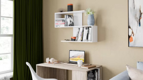 Полка настенная «Diamond» Тип 1 Белый Ясень в Нижневартовске - nizhnevartovsk.mebel-tymen.ru | фото