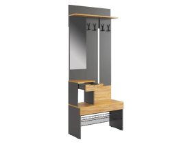 Прихожая Баско графит/дуб крафт золотой в Нижневартовске - nizhnevartovsk.mebel-tymen.ru | фото