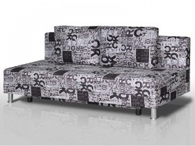 Диван Комфорт Лайт без подлокотников 2 подушки принт Рок в Нижневартовске - nizhnevartovsk.mebel-tymen.ru | фото
