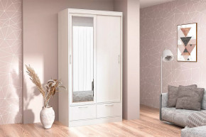 Шкаф-купе 008, двухдверный, с ящиками, бодега белая Диал в Нижневартовске - nizhnevartovsk.mebel-tymen.ru | фото