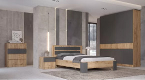 Спальный гарнитур Ленора Дуб вотан/Графит в Нижневартовске - nizhnevartovsk.mebel-tymen.ru | фото