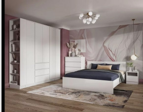 Спальня Мэнкс, набор №1 Белый/графит серый в Нижневартовске - nizhnevartovsk.mebel-tymen.ru | фото