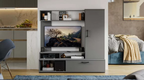 Стенка «Сиена» Графит Серый в Нижневартовске - nizhnevartovsk.mebel-tymen.ru | фото