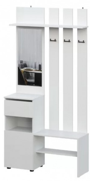 Вешалка с зеркалом Денвер SAFE Белый в Нижневартовске - nizhnevartovsk.mebel-tymen.ru | фото